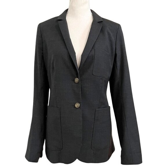 ARITZIA TALULA CHARCOAL GREY SINGLE BREASTED SLIM BLAZER - 2 - Picture 1 of 12